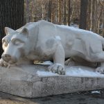 Lion of Penn State Abington in Winter